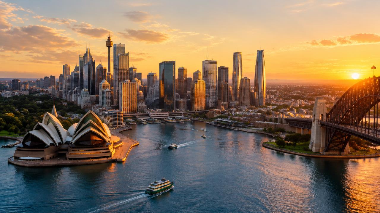 Australia business district skyline
