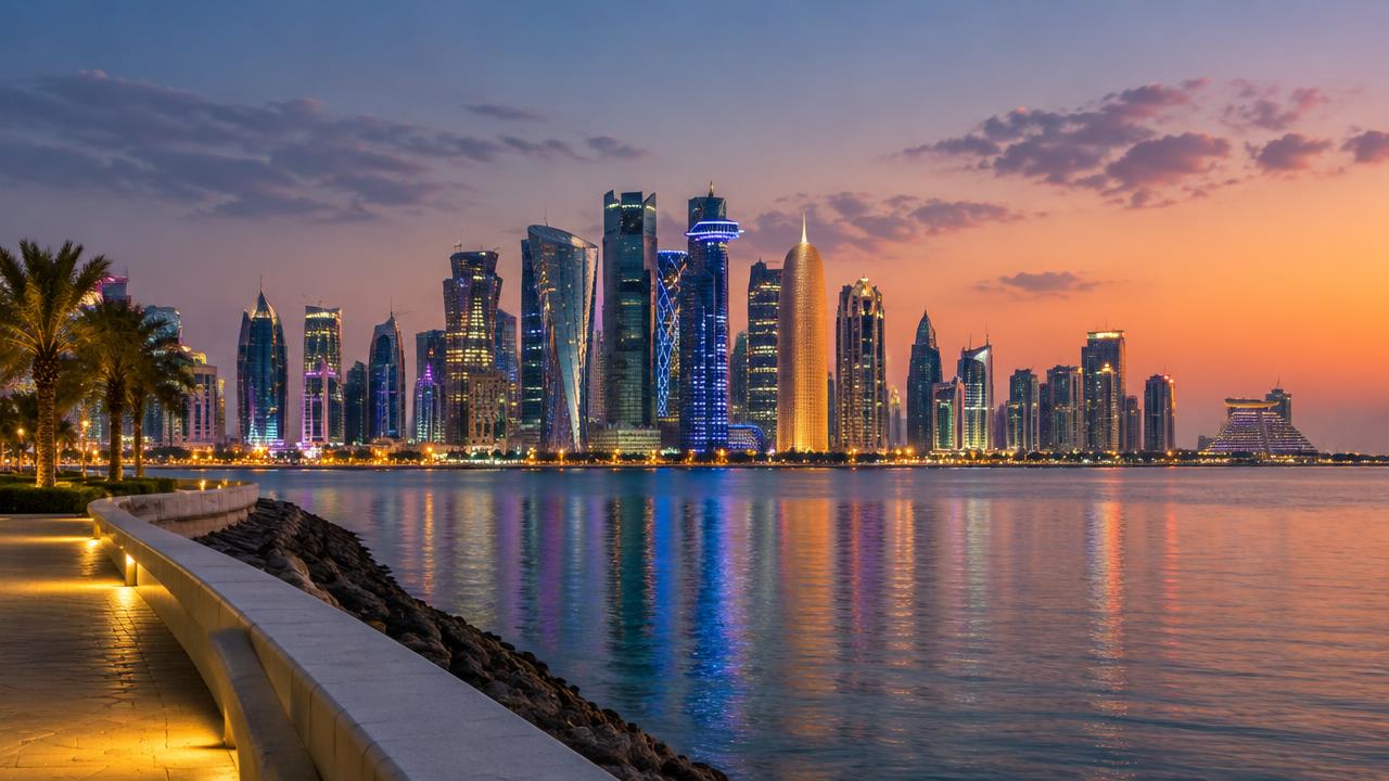 Qatar business district skyline