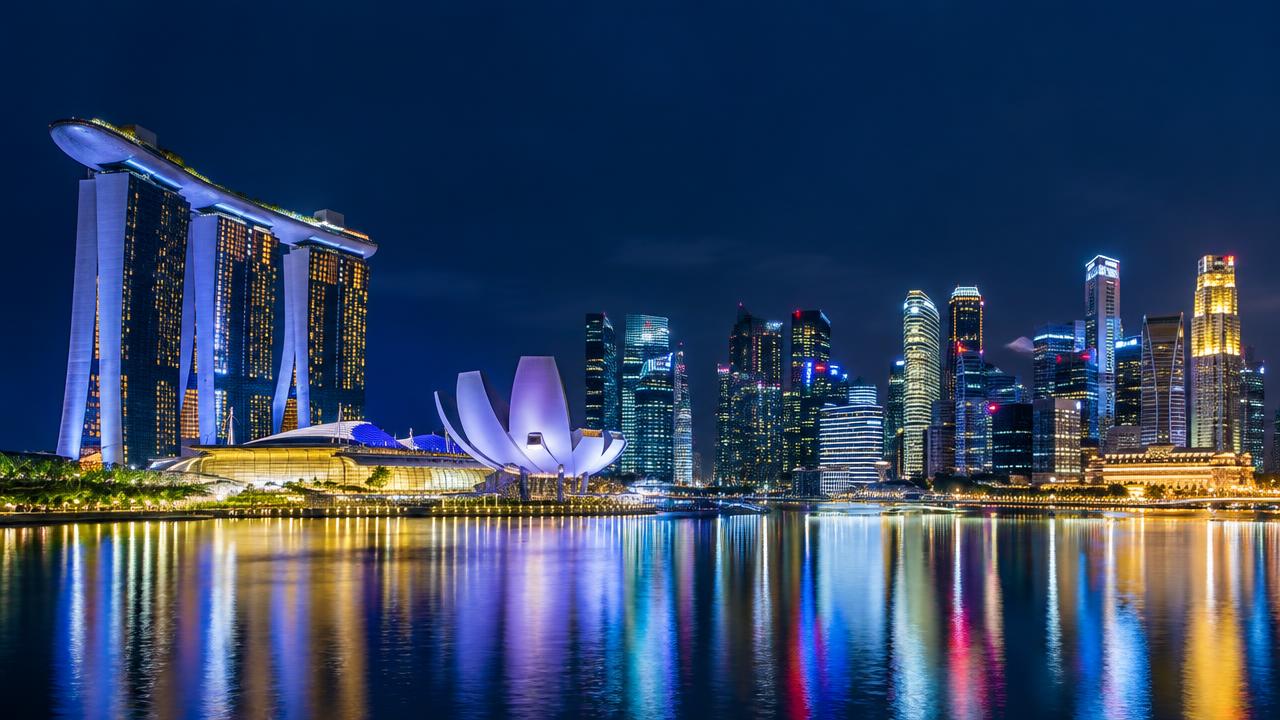 Singapore business district skyline