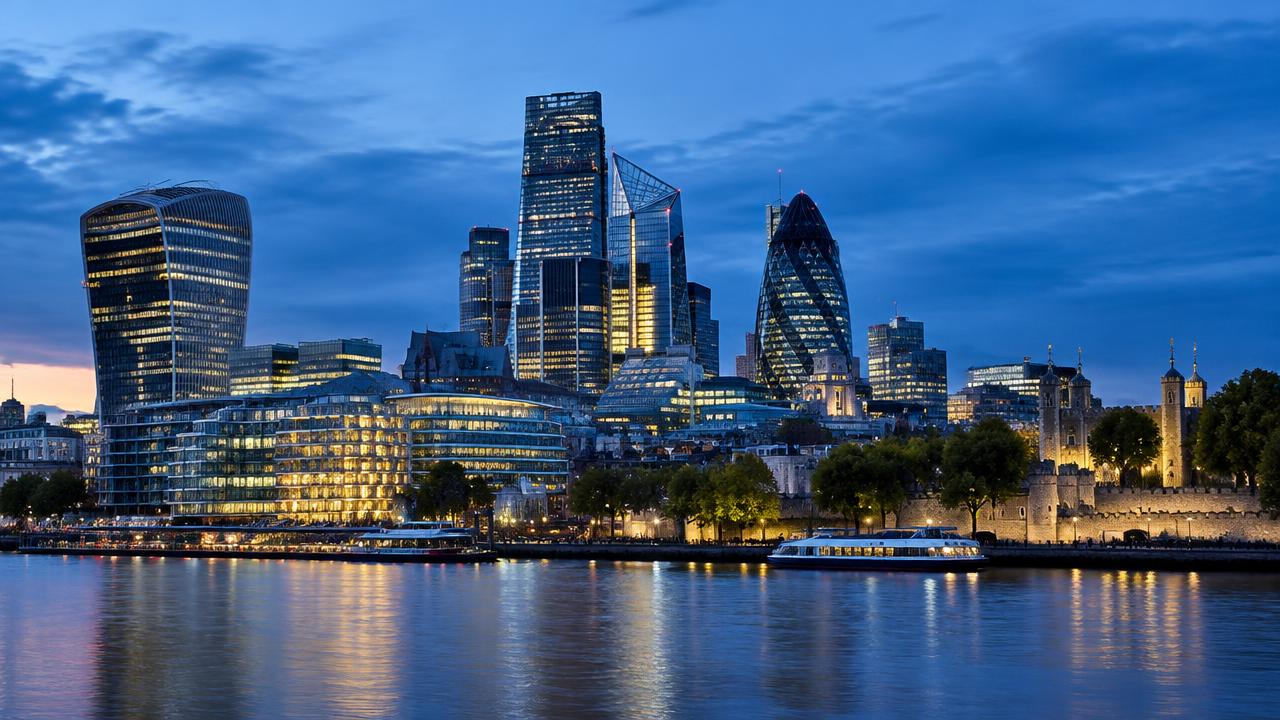 UK business district skyline